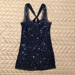 Forever 21 Blue Sequin Tank Top